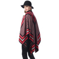 Klassischer Damen Wendbarer Open Front Großer Poncho Schal Wrap Schal Cape für Herbst Winter